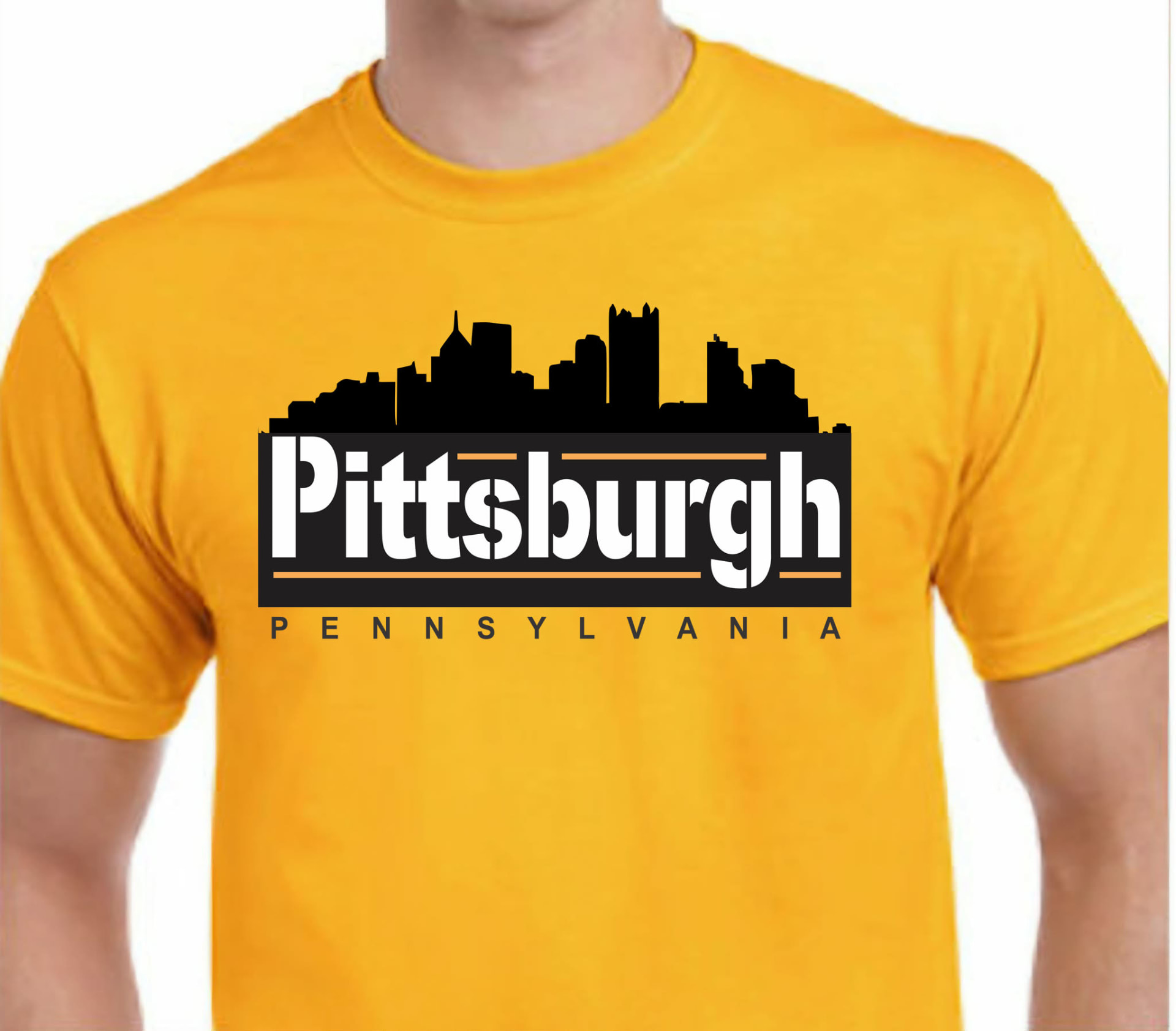 PGH Skyline Men's Tee — Gold