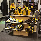 Shelves of hats and knit beanies