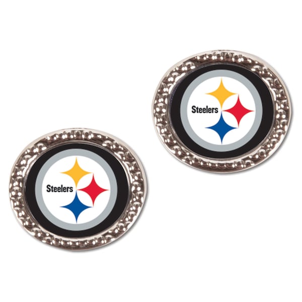 Post Logo Oval Silver Outline Earrings